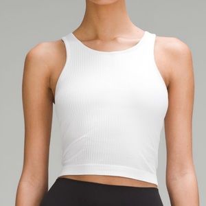 Lululemon Ebb to Street Cropped Racerback Tank Top in White
